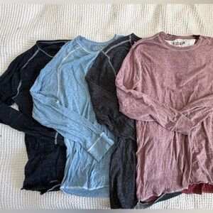 Buckle Long Sleeve Tees - Black, Blue, Red